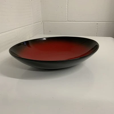 Vintage Rocha John Rocha Large Oval Centerpiece Bowl Ombré Design Black To Red - Image 1 of 4