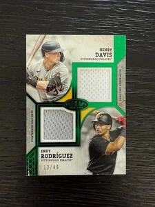 2024 Topps Tier One Green DPRDR Pirate Henry Davis Endy Rodriguez Dual Patch /49 - Picture 1 of 2