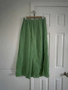 Flax Green 100% Linen Skirt Midi Medium. - Picture 1 of 9