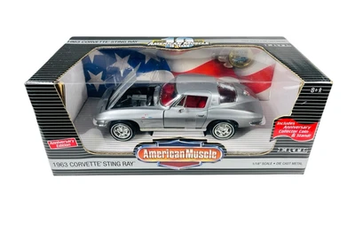 #32919 Ertl Silver 1963 Corvette Stingray ~ 1:18 2001 Sealed Diecast - Image 1 of 4
