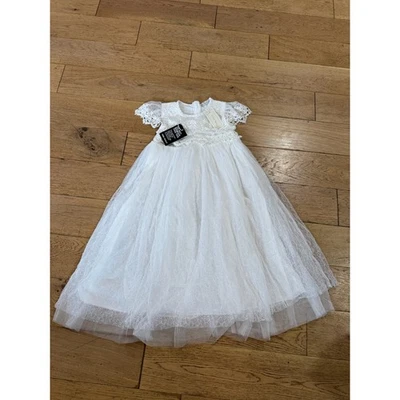 Vestido Trish Scully Child Blanco Encaje Tul Ocasión Especial Talla 12 Foto 1 de 4