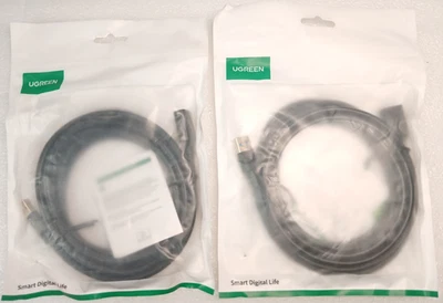 UGREEN USB 3.0 Extension Cable 10FT USB-A Male to Female – Set of 2 – New - Image 1 of 4