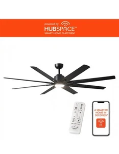 Home Decorators Collection Kensgrove II 72 in. Smart Matte Black Ceiling Fan - Picture 1 of 7