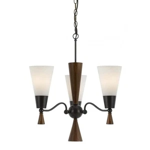 Cal Lighting Verona Mahogany 3-Light Chandelier, Elegant Ceiling Fixture 0201931 - Picture 1 of 5