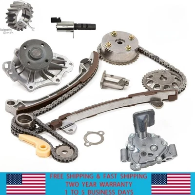 2.4L Timing Chain Kit VVT Gear Water Oil Pump For 01-13 Toyota Scion 1AZFE 2AZFE Foto 1 de 4