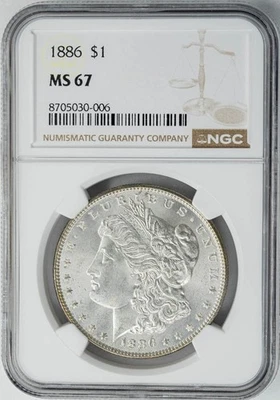 1886 Morgan Silver Dollar $ MS67 NGC 950544-44 - Image 1 of 4