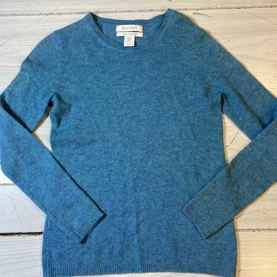 Suéter Pullover Para Mujer Ellen Tracy 100% Cachemira Cuello Redondo Azul Verde Talla XS Foto 1 de 4