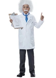 Albert Einstein Lab Coat Child's  Boy/girl Costume Large 10-12 - Picture 1 of 3