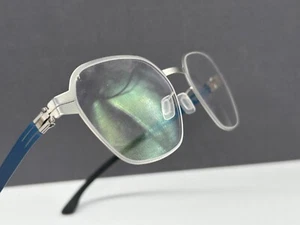 Ic Berlin Brille Herren Damen silber matt blau rund eckig Panto Theda NP:499€ - Bild 1 von 12