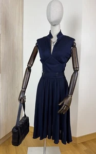 ROCHAS RAYON BELTED DRESS - Picture 1 of 7