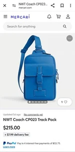 NWT Coach Track Pack Bright Blue - Picture 1 of 5