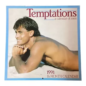 TEMPTATIONS 11.5X 11.5" HUNK CALENDAR 1991 Gay Interest Male Models - Picture 1 of 3