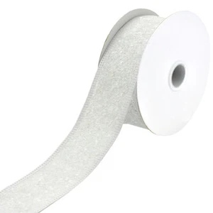 Super Glitter Wired Ribbon, 1-1/2-inch, 10-yard, White - Picture 1 of 3