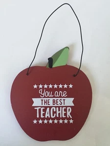 Du bist DER BESTE LEHRER, süße hängende Plakette, schönes Geschenk, apfelförmig, NEU - Bild 1 von 1
