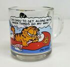 Vintage 1987 Mcdonald's Garfield & Odie In Canoe 8 Oz Glass Coffee Mug Cup