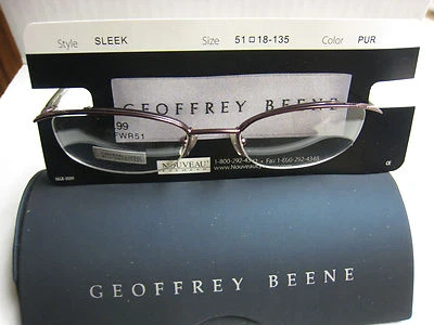 MARCOS DE GAFAS GEOFFREY BEENE Estilo ELEGANTES en PÚRPURA 51-18-135 con Estuche Foto 1 de 4