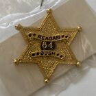 Vintage 1984 President Ronald Reagan & George Bush Sheriff Star '84 Lapel Pin