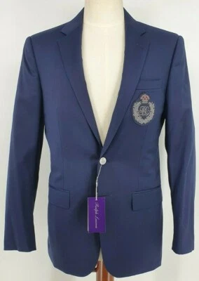 Nuevo con etiquetas Abrigo Blazer Ralph Lauren Etiqueta Púrpura Para Hombre Azul Marino Antony Deportivo Lana Serge  Foto 1 de 4