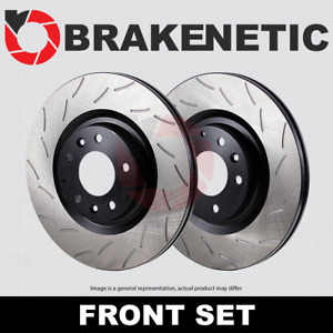 FRONT SET BRAKENETIC Premium RS Slotted Brake Disc Rotors BNP48010.RS