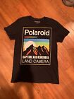 polaroid camera mountains theme t shirt