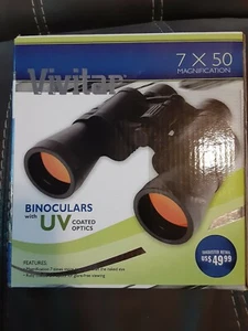New Vivitar 7X50 Magnification Binoculars with UV Coated Optics & Carrying Pouch - Picture 1 of 4