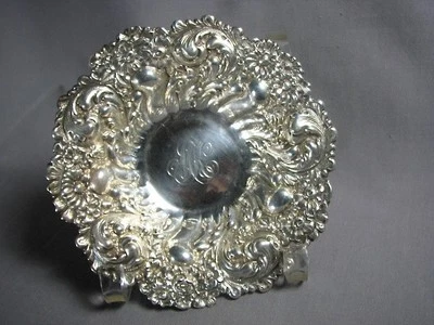 #2 American Tennant Co. New York Plata Esterlina Repousse Floral Repujado Cuenco Foto 1 de 4