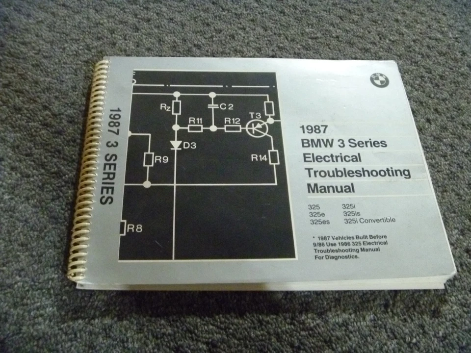 1987 BMW 3 Series 325 325i 325is 325 e 325es Electrical Troubleshooting Manual - Image 1 of 1