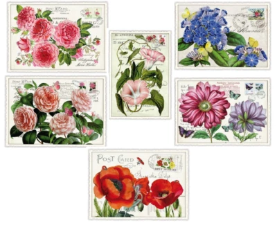 EDITION TAUSENDSCHÖN EDIZIONE MILLE BELLA * cartolina * glitter * peonia * papavero * primula * dalia... 10 x 15 cm