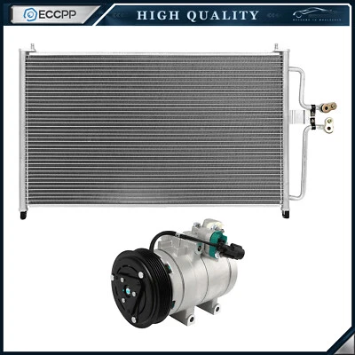 AC Condenser & AC Compressor Cooling Kit For 2005-2006 Ford Escape Mazda Tribute Foto 1 de 4