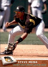 2007 South Bend Silver Hawks Grandstand #15 Steve Mena Miami Florida FL Card