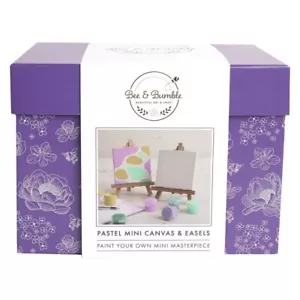Bee & Bumble Pastel Mini Canvas & Easel Kit Craft Box Set Art Drawing Sketching - Picture 1 of 3