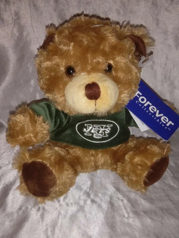 NY NEW YORK JETS TEAM BROWN TEDDY BEAR SMALL STUFFED PLUSH ANIMAL TOY 7" Cover