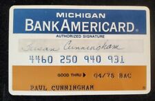 Michigan BankAmericard credit card exp 1975â™¡Free Shippingâ™¡ cc1955