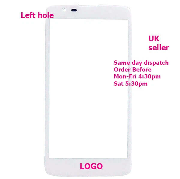 For LG K7 LCD Front Outer Glass Touch Screen LG K7 MS330 Tribute 5 Left Hole - Image 1 of 2