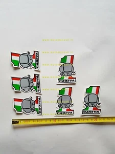 Cagiva lotto 6 adesivi pubblicitari anni 80 originali genuine factory stickers - Picture 1 of 4