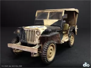 Modellino costruito e verniciato - veicolo 1:35 USA Air Force, Jeep Willys, N. Africa, seconda guerra mondiale - Foto 1 di 13