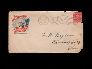 The Washington Portsmouth OH Flag 1904 Cover and Color Letterhead 7i - Picture 1 of 3