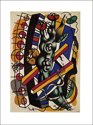 Pintura de bellas artes 1976 impresión vintage Fernand Leger El árbol en la escalera 1943 Foto 1 de 2