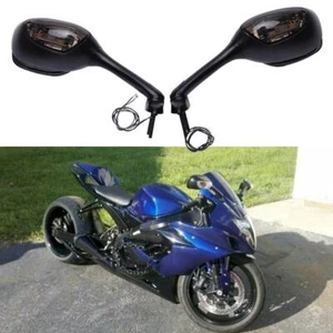 Motorcycle LED Turn Signal Mirrors for Suzuki GSXR1000 2005 2006 2007 2008 2009 - Picture 1 of 12