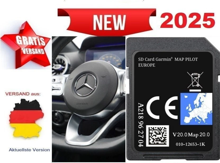 Navi SD-Karte für Mercedes A 218 ✅ MAP Garmin Pilot  - V20.0 ✅ 2025 EUROPA ✅✅✅ - Bild 1 von 1