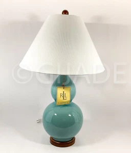 Ralph Lauren 26" Large Table Lamp Porcelain Large With Shade Aqua Blue New - Picture 1 of 7