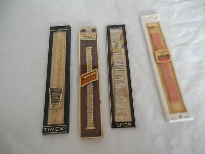 (4) NOS watch bands Timex, Topps, brite, & Vanguard - Image 1 of 3