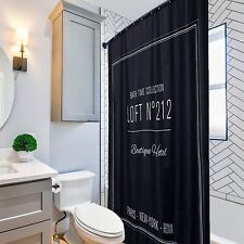 Duschvorhang schwarz NEO RETRO Wannenvorhang Raumteiler Badewannenvorhang 180x20