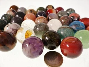 38 bolas de piedra preciosa 20 mm para juego de solitario sin tablero bolas de juego minerales - Imagen 1 de 3