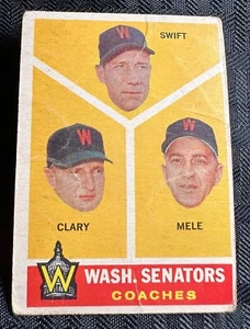 1960 TOPPS Washington Senators Coaching Staff #470 Clary Mele Swift - Picture 1 of 2