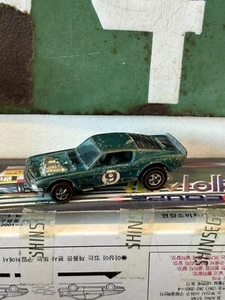Hot Wheels Redline Mustang Boss Hoss Aqua Green HK strisce nere originale 1969 - Foto 1 di 6