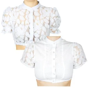 Damen Dirndlbluse Trachtenbluse Bluse Rieke weiß MS-Trachten - Bild 1 von 7