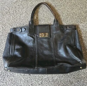 Fossil Black Leather Book Purse Laptop Bag - Picture 1 of 19