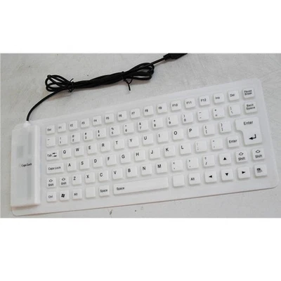 Waterproof Silicone Keyboard Foldable Flexible USB Dustproof DirtProof Full Size - Image 1 of 4