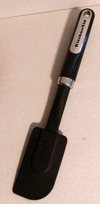 KitchenAid Black Mixer Spatula Heat Resistant Safe for Nonstick 11"  hanging EUC - Image 1 of 4